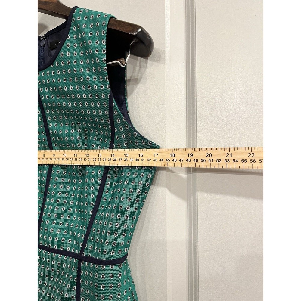 J.CREW Green/Blue Geometric Sheath Dress Pockets Lined Round Neck size 6 0069 - Picture 4 of 8